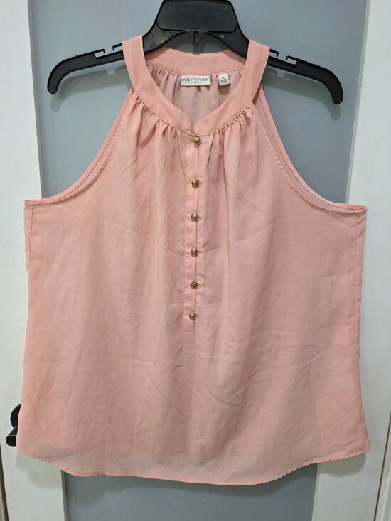 eva mendes for New York & Company Tops - Eva Mendes Womens Sleeveless Tank Top Lot XL Mint Green Pink Button Front Blouse